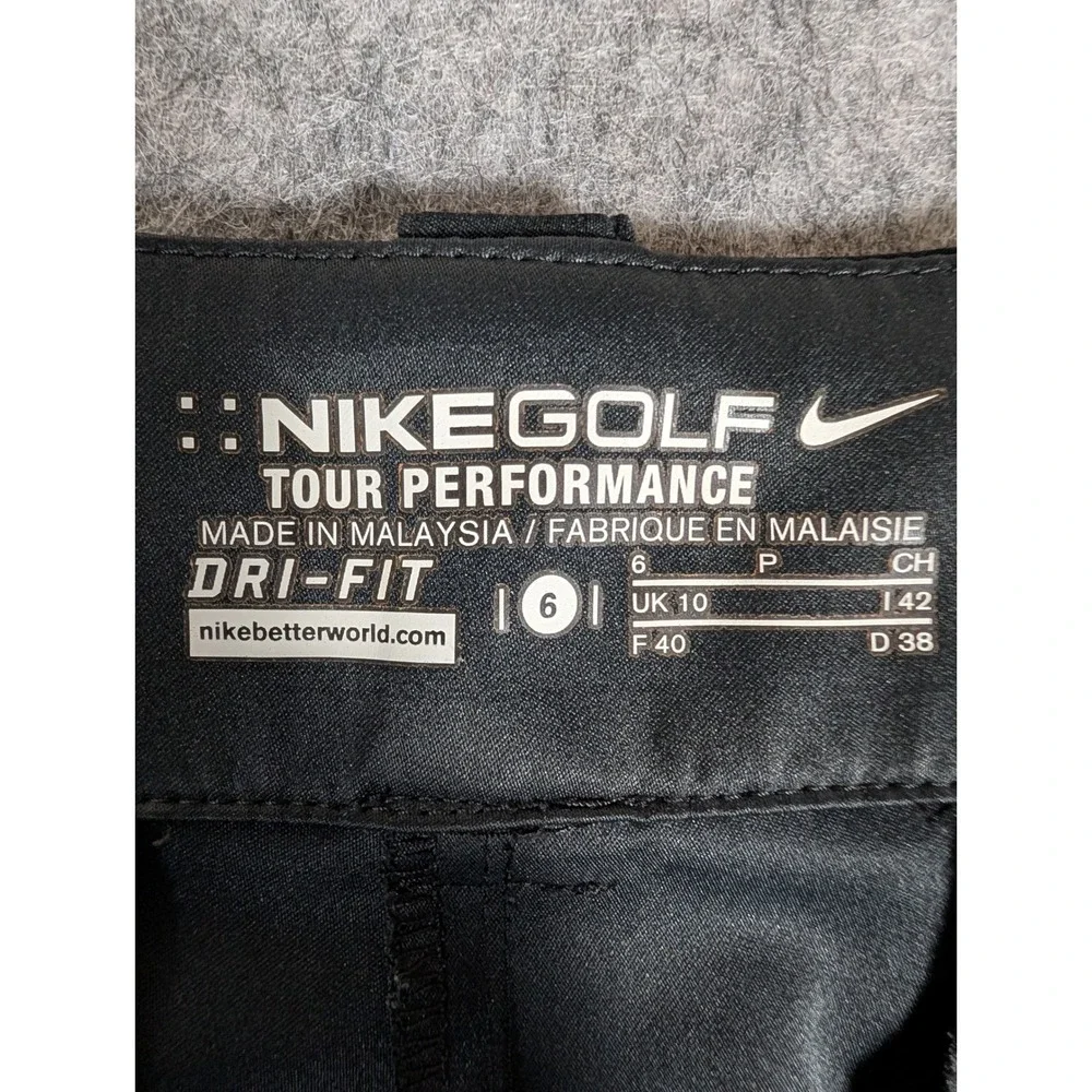 Nike Golf Tour Performance Dri-FIT Cargo Shorts Black Women 6 Double Button